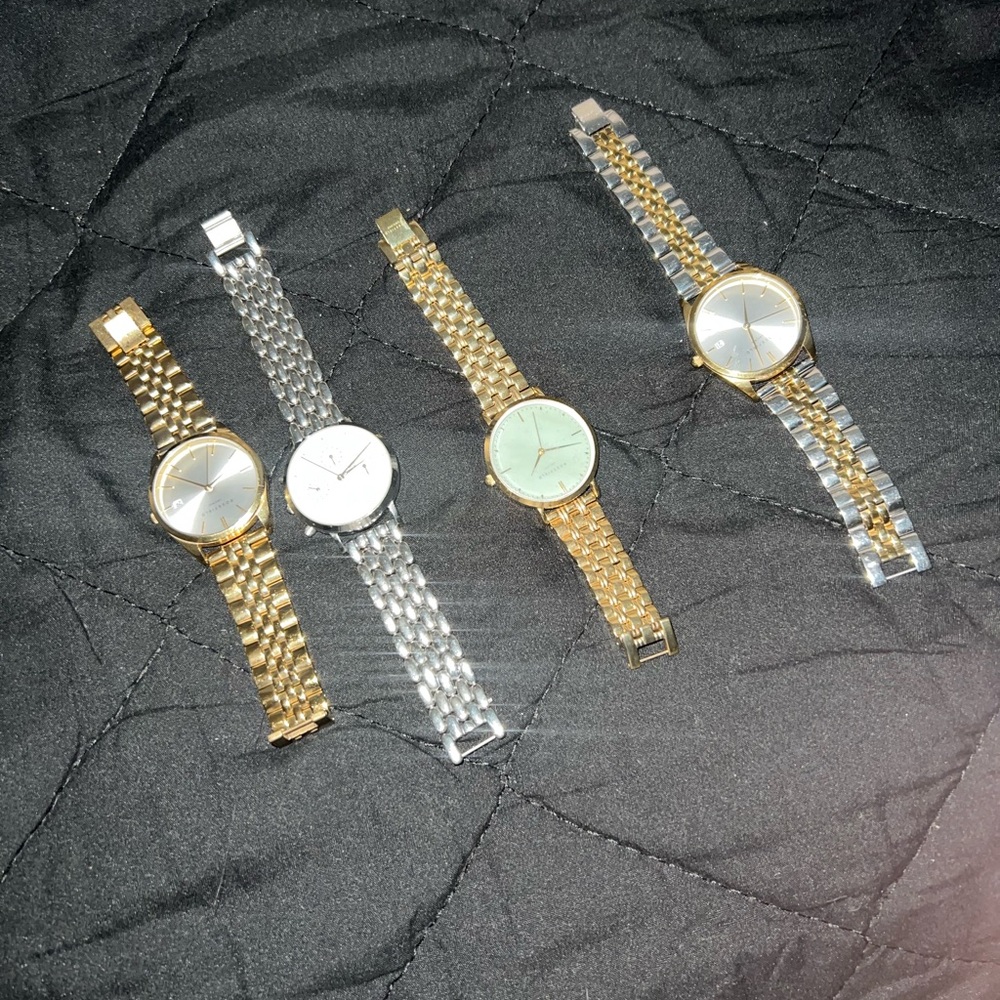 Elegant Gold and Silver Watches Set